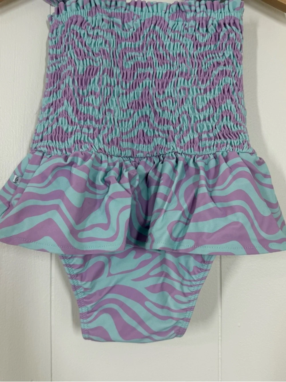 Caden Lane Smocked One Piece Swim Suit